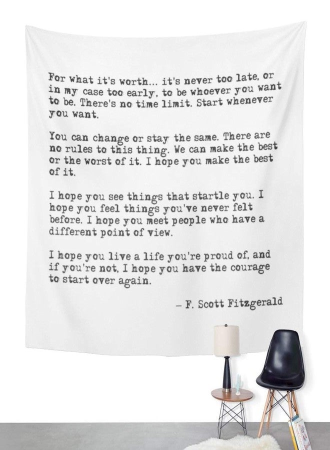 ArtSocket Tapestry What It Worth F Scott Fitzgerald Saying Home Decor Wall Art Hanging for Living Room Bedroom Dorm 50 x 60 Inches Tapestry - Image 1